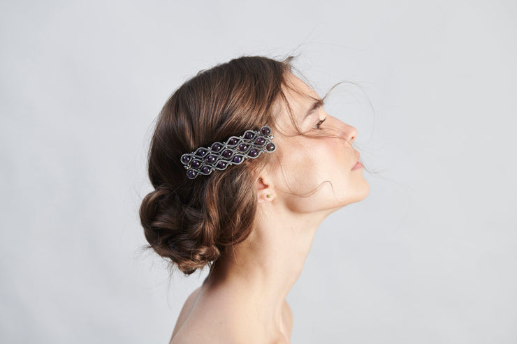 DIVINE Silver & Amethyst Hair Jewelry